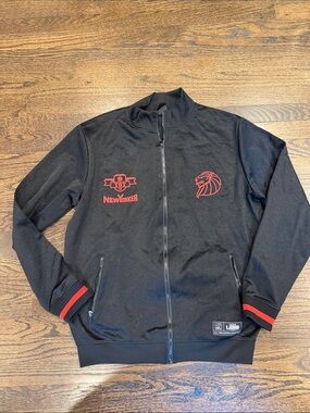 Lion football Men's Black & Red Zip-Front Track Jacket